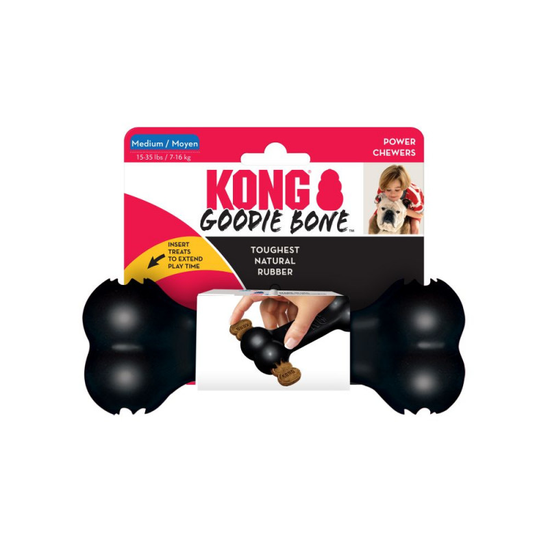 JUGUETE KONG EXTREME GOODIE BONE NEGRO M